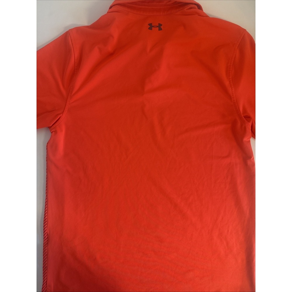 Under Armour Polo‎ Shirt Mens M Orange Multicolor Short Sleeve Collared Pullover - Picture 5 of 5